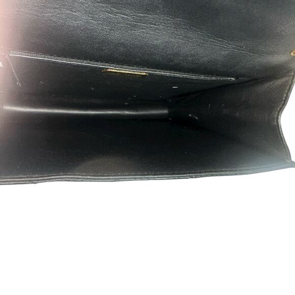 Giani Bernini Black Quilted Leather Crossbody Bag Gold Chain Strap - Picture 8 of 9